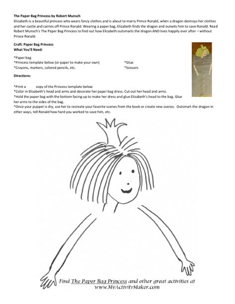 Free Printable The Paper Bag Princess Activities