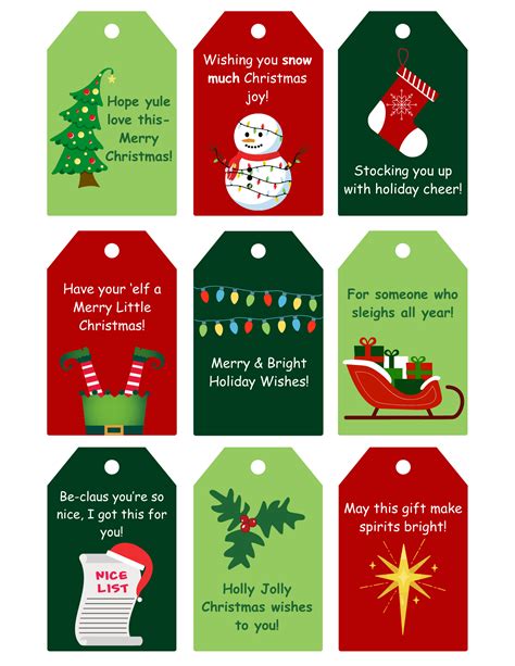 Free Printable To And From Christmas Tags