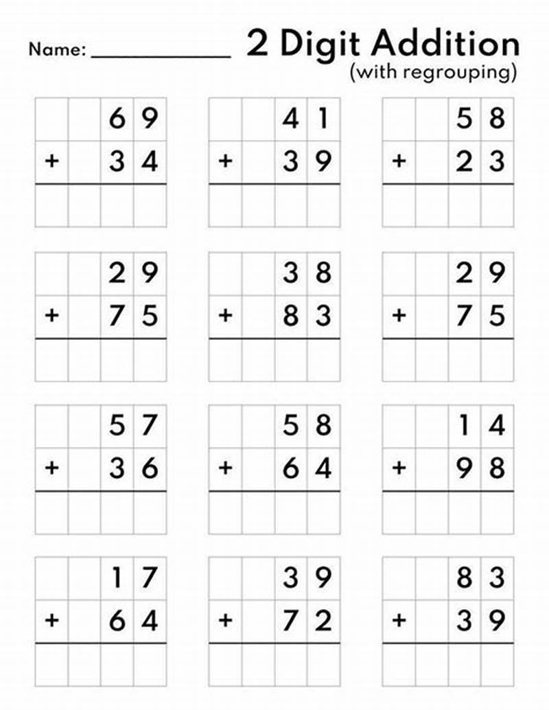 Free Printable Two Digit Addition Worksheets