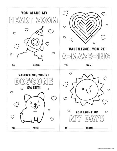 Free Printable Valentines Day Cards For Students To Color