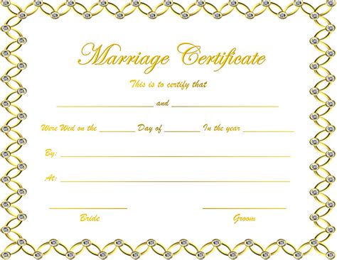 Free Printable Wedding Certificates
