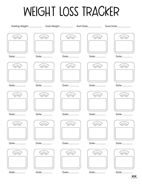 Free Printable Weight Loss Tracker Printable