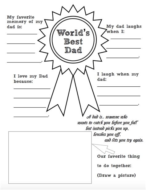 Free Printable Worksheets For Fathers Day