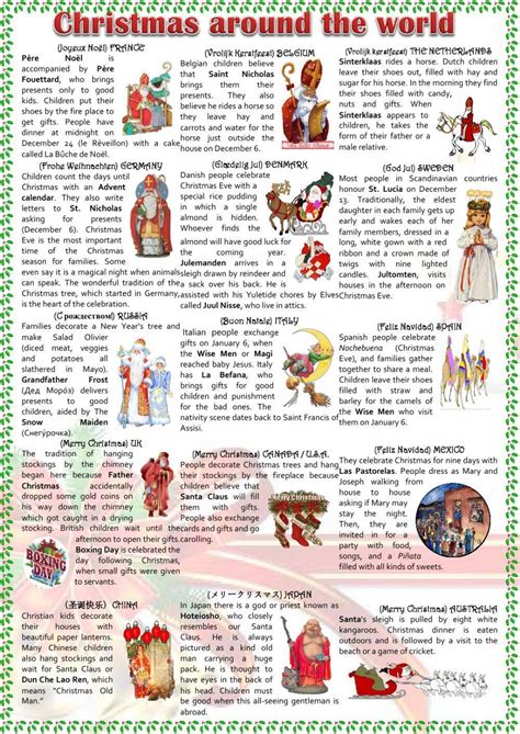 Free Printable Worksheets On Christmas Around The World