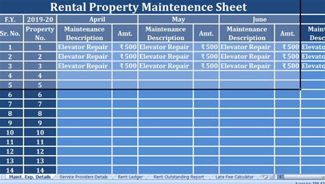 Free Property Management Templates Excel