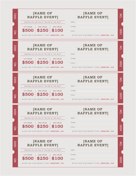 Free Raffle Ticket Templates