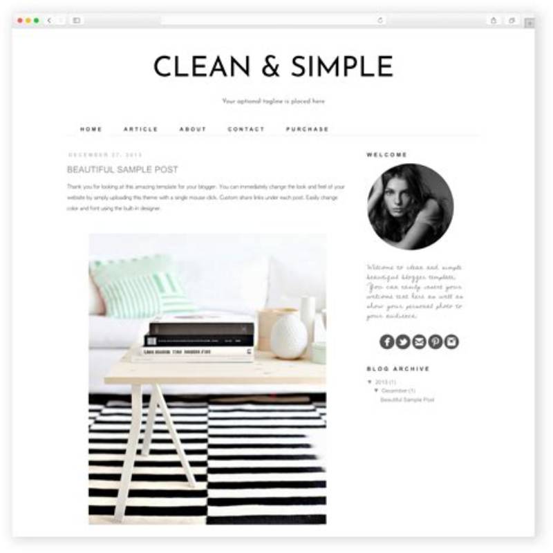 Free Simple Blog Website Template