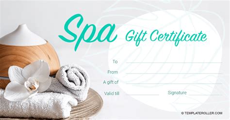 Free Spa Gift Certificate Template