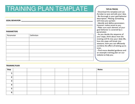 Free Staff Training Plan Template