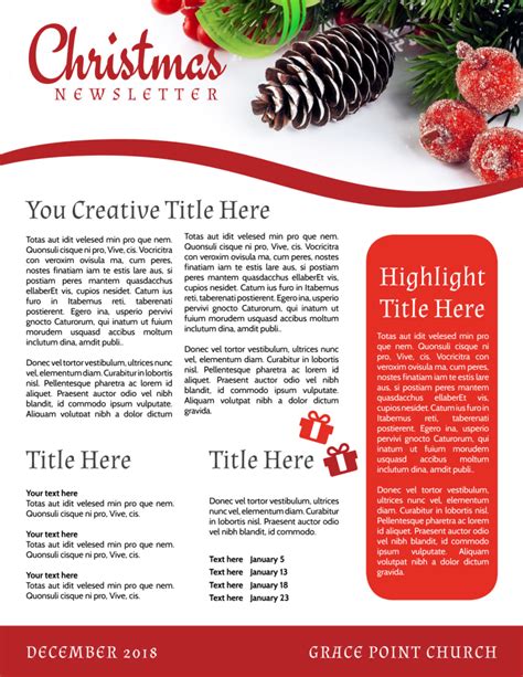 Free Template For Christmas Newsletter