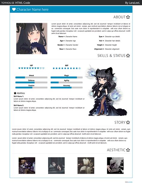 Free Toyhouse Character Templates