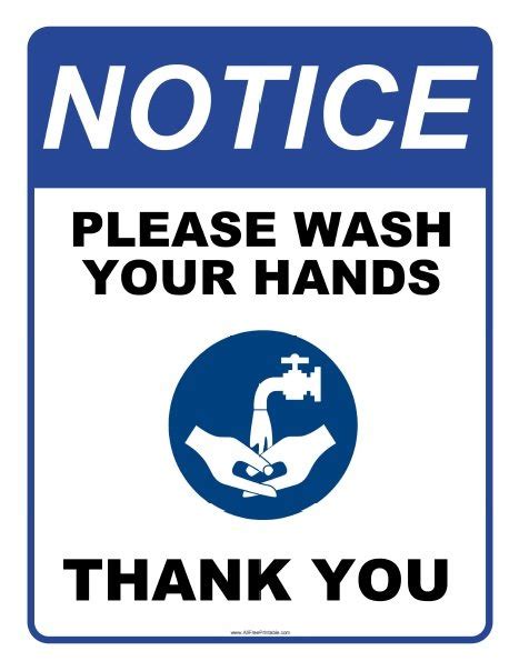 Free Wash Hands Sign Printable