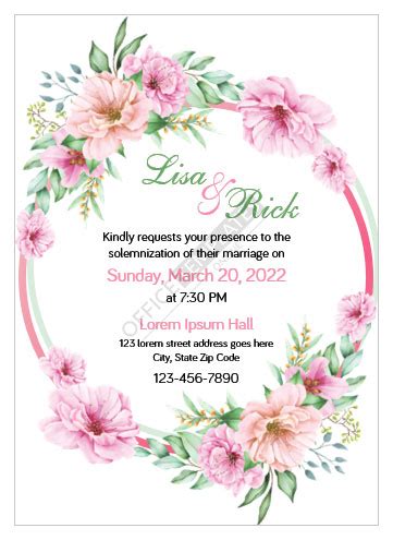 Free Wedding Invitation Templates For Word