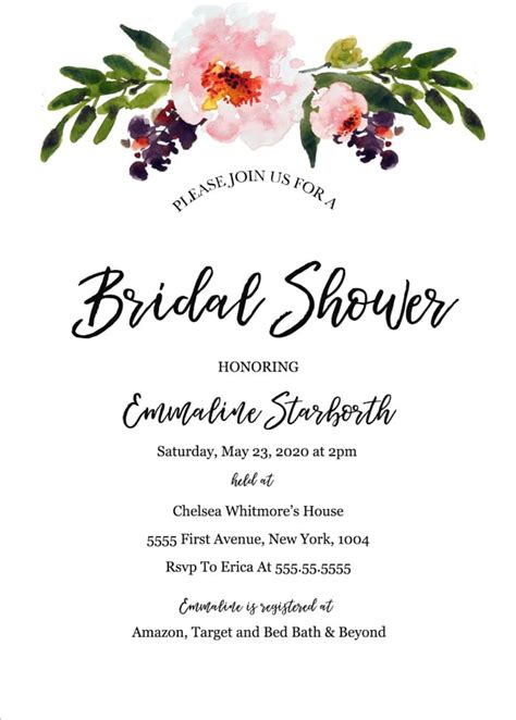 Free Wedding Shower Invitation Templates