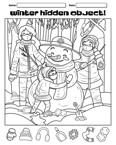 Free Winter Hidden Pictures Printables