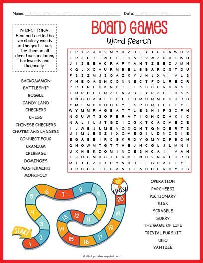 Free Word Search Games Printable