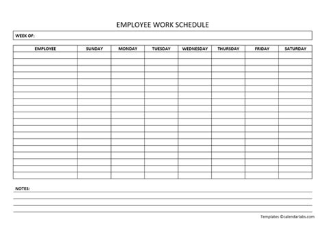 Free Work Schedule Templates