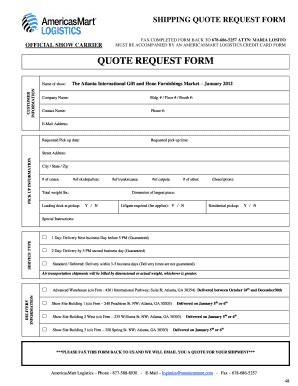 Freight Quote Request Template