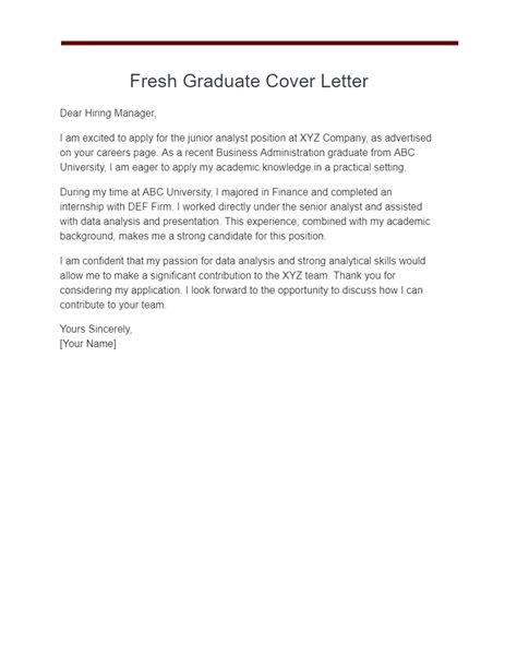 Fresh Graduate writing cover letter