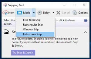 Full-screen Snip