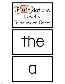 Fundations Trick Words Level K Flashcards Printable Free