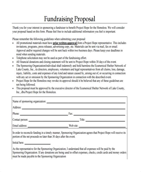 Fundraising Document Template