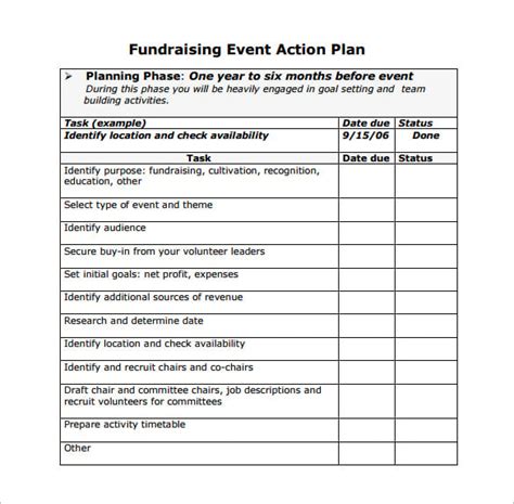 Fundraising Event Plan Template
