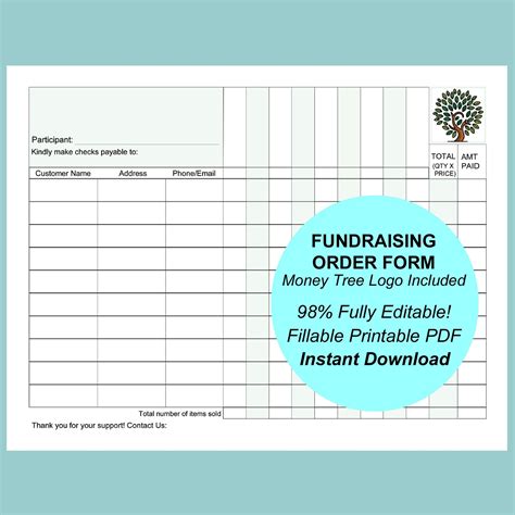 Fundraising Order Form Template