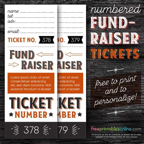Fundraising Ticket Template