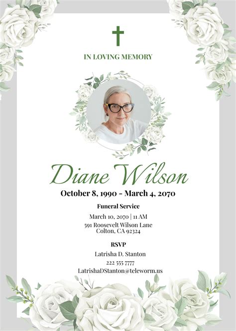 Funeral Card Free Template
