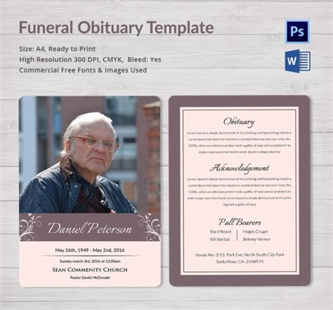 Funeral Obituary Templates