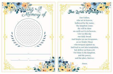 Funeral Prayer Cards Templates Free
