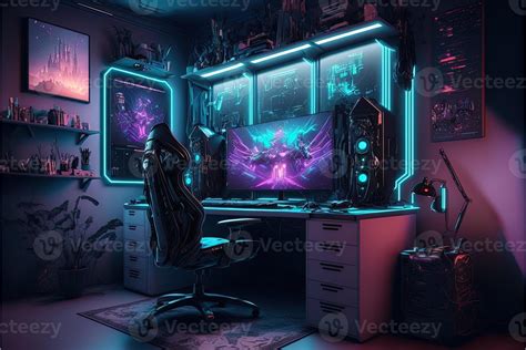 Futuristic gaming setup