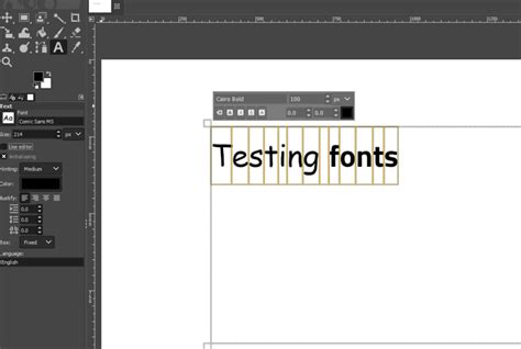 GIMP Font Size and Units Options