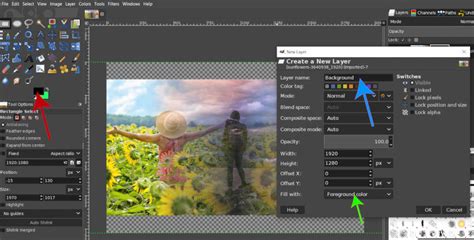 GIMP Layers Panel with Text Layer