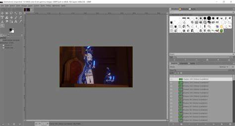 GIMP Layers panel with GIF frames