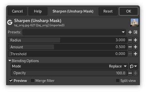Apply the Sharpen filter