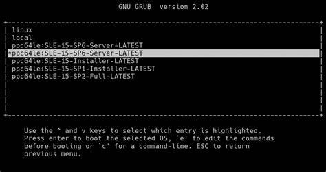 GRUB Access in SUSE SLES