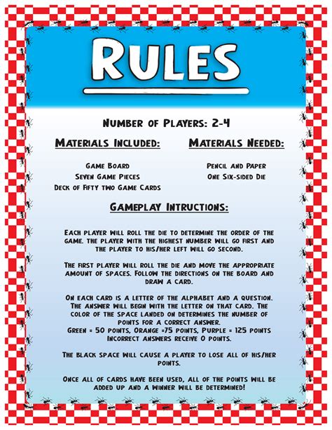 Game Instructions Template