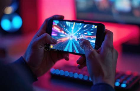 Gamer using phone