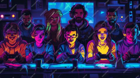 Gamers playing on different consoles