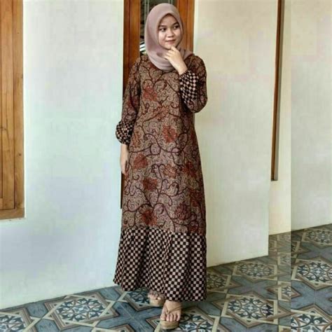 Gamis Batik Dada Rempel
