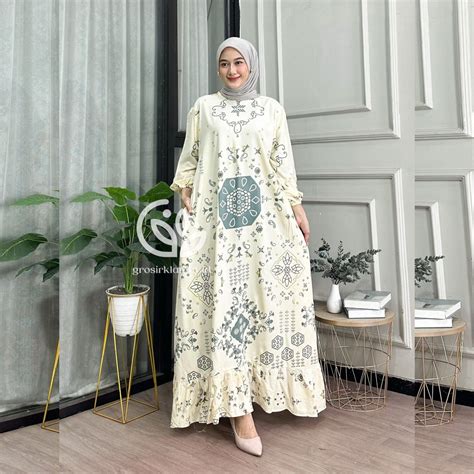 Gamis Batik Lengan Rempel