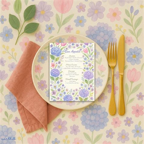 Garden Party Menu Template