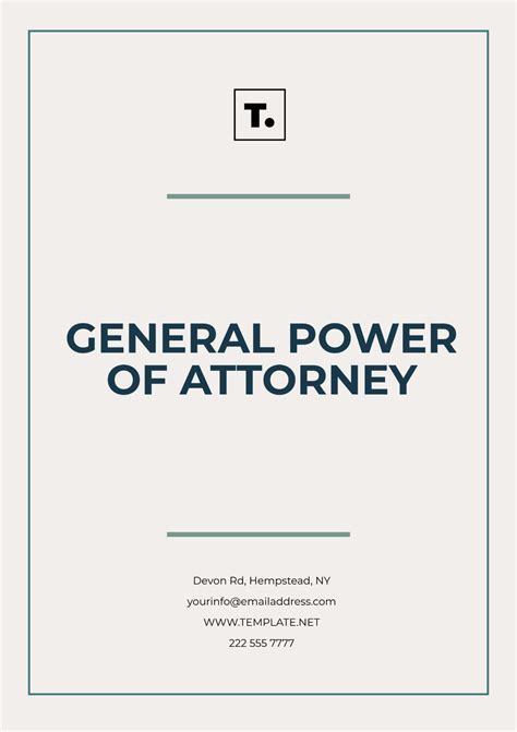 General Power Of Attorney Free Template