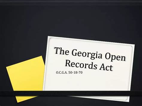 Georgia Open Records Act Documents
