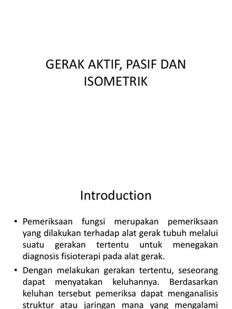Gerak Pasif vs Gerak Aktif