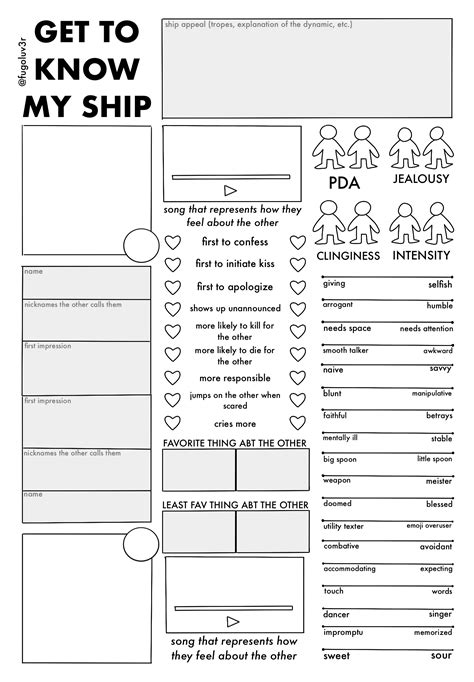 Get To Know My Ship Template