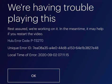 What Does Hulu Error Code P-TS207 Mean?
