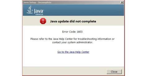 Understanding Java Install Error 1603